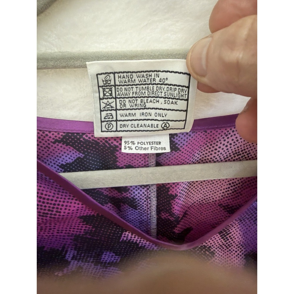 Maggie Shepherd Lounge Track 2 Piece Set L Purple Abstract Australia Vtg 90s - Picture 5 of 9